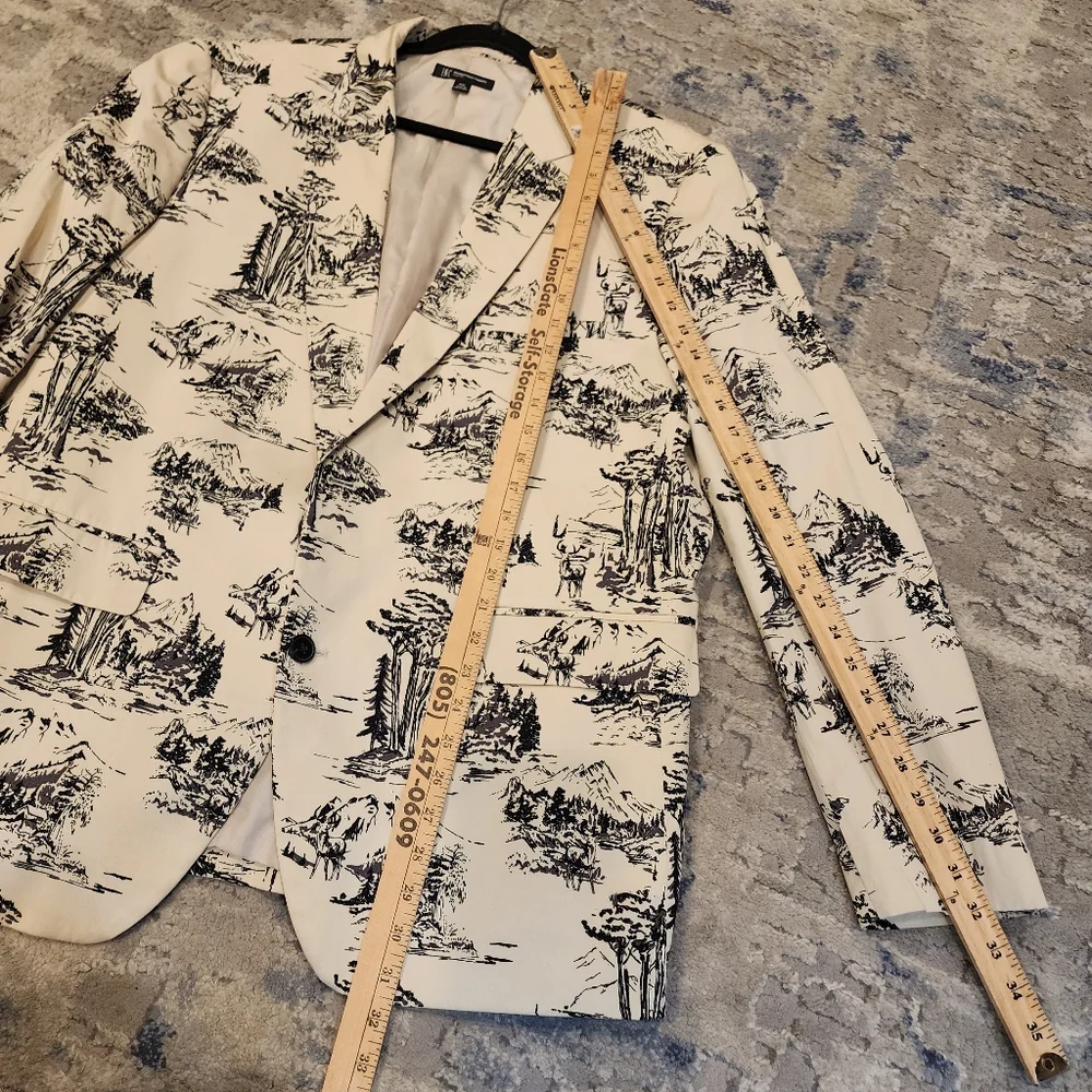 Macy's INC Deer Scene Tan Blazer Mens Size XXL Slim Hunter Outdoors - Picture 6 of 16